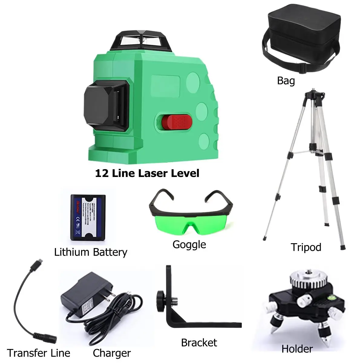 12 Line 360 Horizontal Vertical Cross 3D Green Light Laser Level Self-Leveling Measure Super Powerful Laser Beam