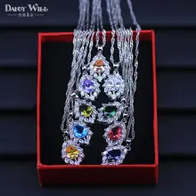 Акция, 9 цветов, 925 пробы, серебряные ожерелья, подвески и ожерелья с грушей, чистое серебро, 925 ожерелье, ювелирные изделия