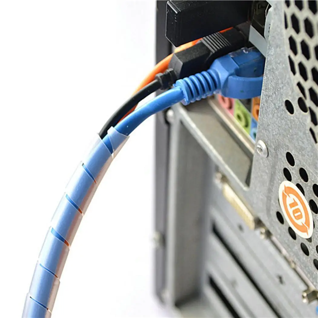 

Spiral Wire Organizer Wrap Tube Flexible Home, Office Manage Cord Computer Home Hiding Cable Random