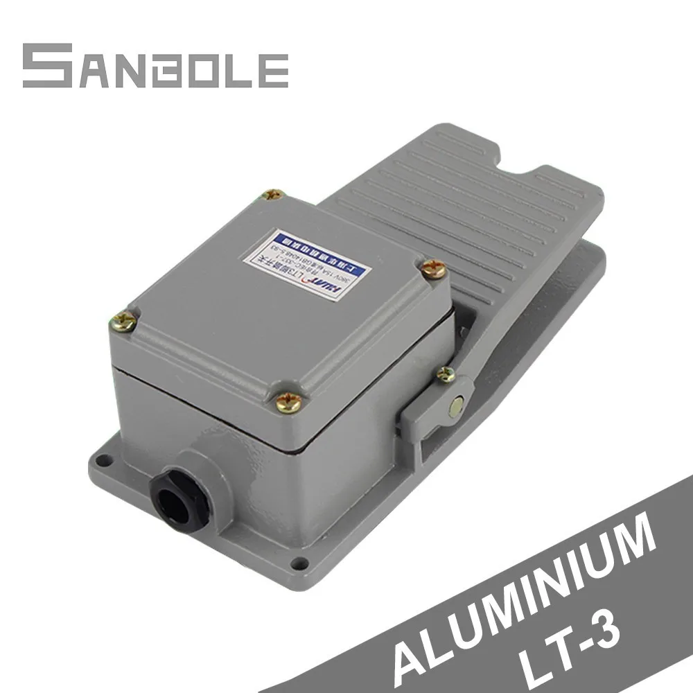 

LT3 Foot Switch Machine tool accessories Pedal Switch Silver Contact waterproof with aluminium shell 15A/250V Gray