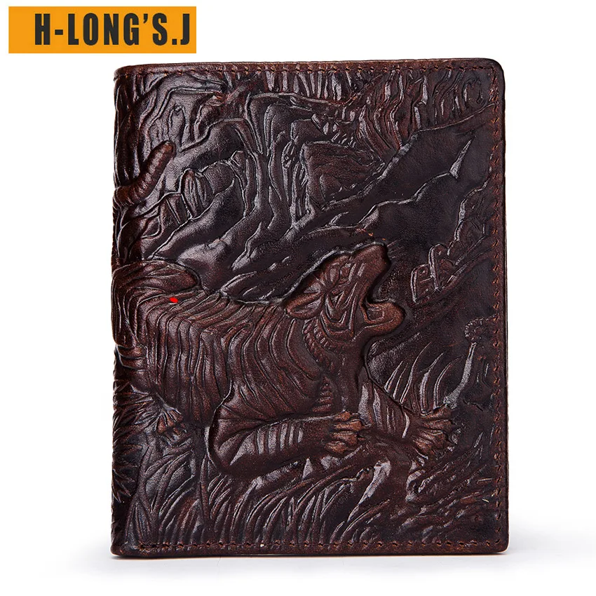 Мужской кошелек из натуральной кожи H-Long'S.J винтажный воловьей Crazy horsehide сумка