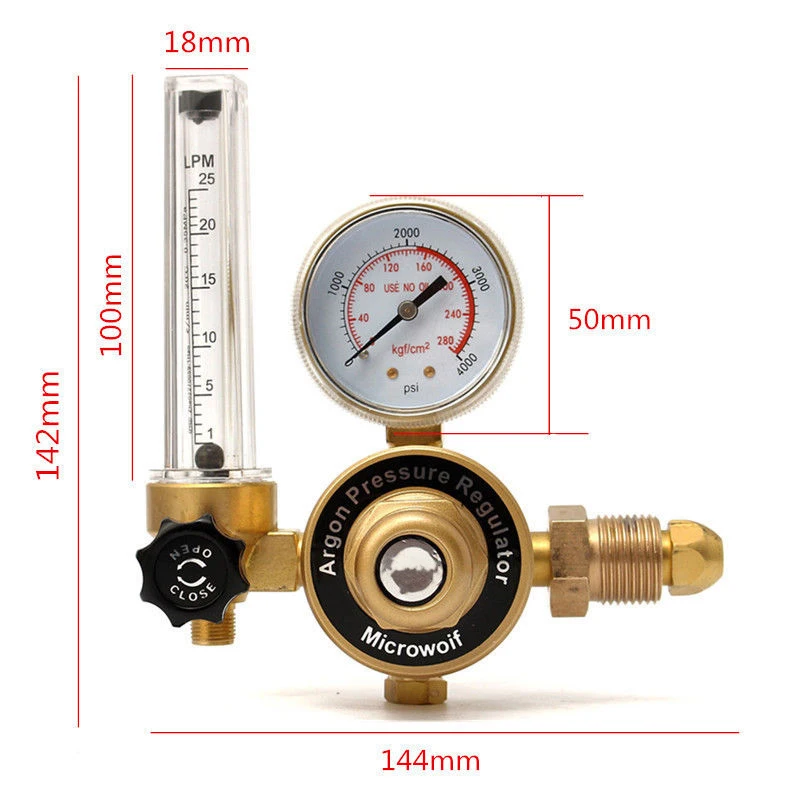 Манометр Регулятор давления Аргон CO2 Mig Tig расходомер управление клапан сварки газа двойной трубки счетчик пузырьков