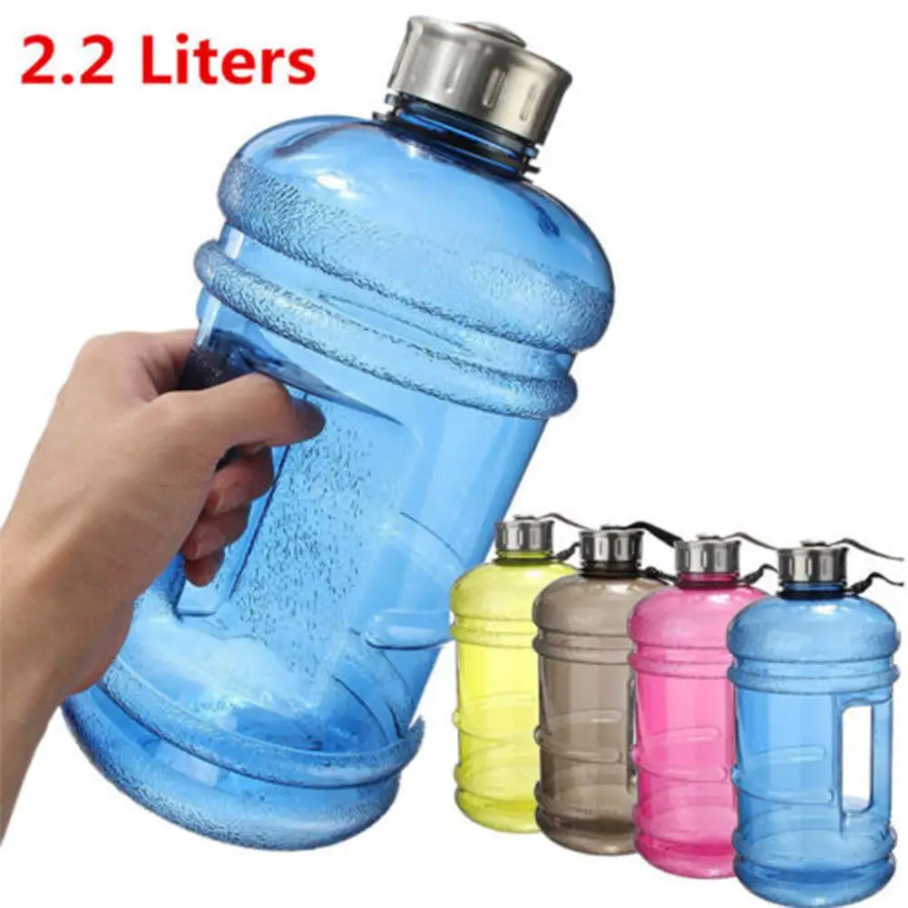 2.2L Sports Big Drink Large Water Bottle Cap Kettle BPA Free Sport Gym Training 
