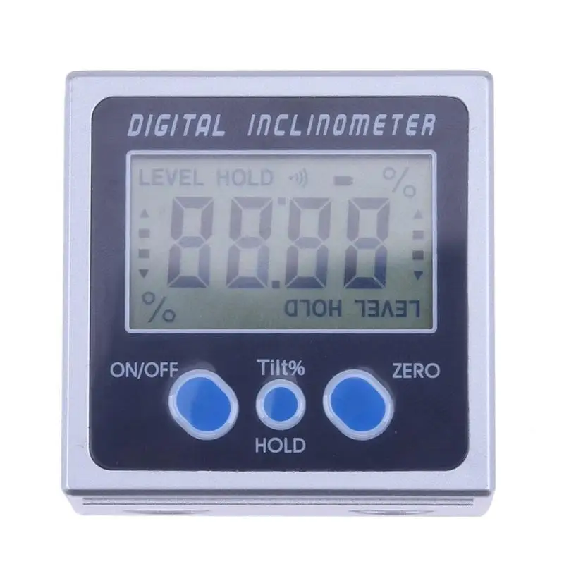 

4 x 90 Electron Goniometers Electronic Protractor Digital Inclinometer Level Box Magnetic Level Measuring Tool Angle Meter