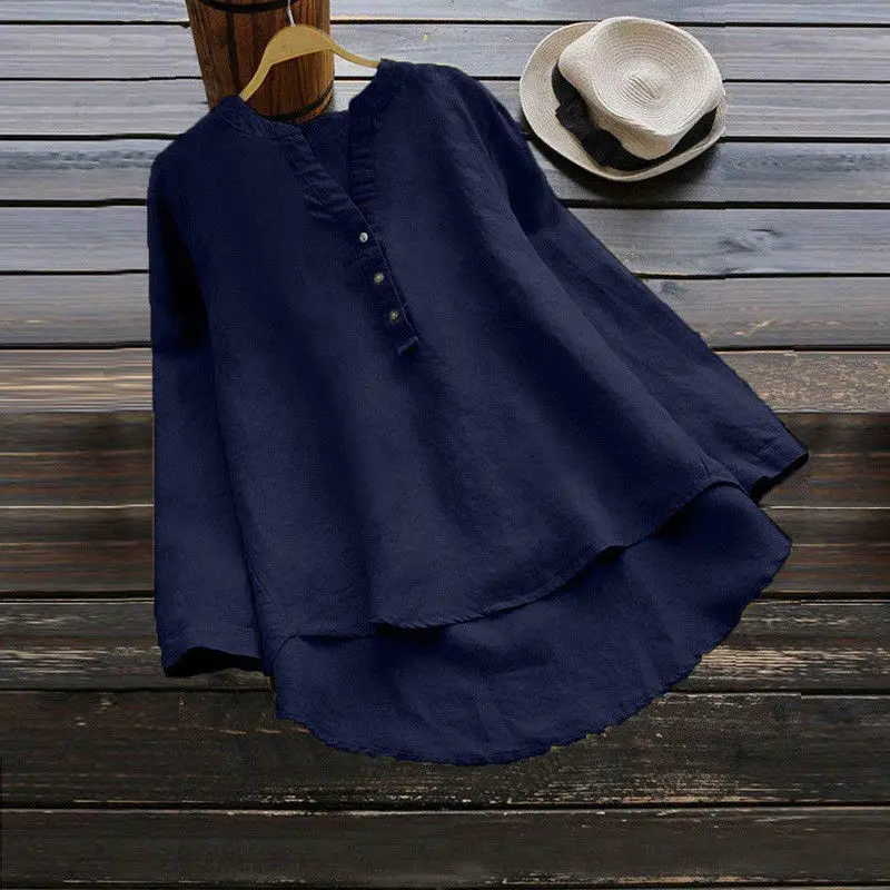 

Women Solid Long Sleeve Sexy Deep V-Neck Cotton Casual Blouses Autumn Office Lady Elegant Blusas Tops Plus Size