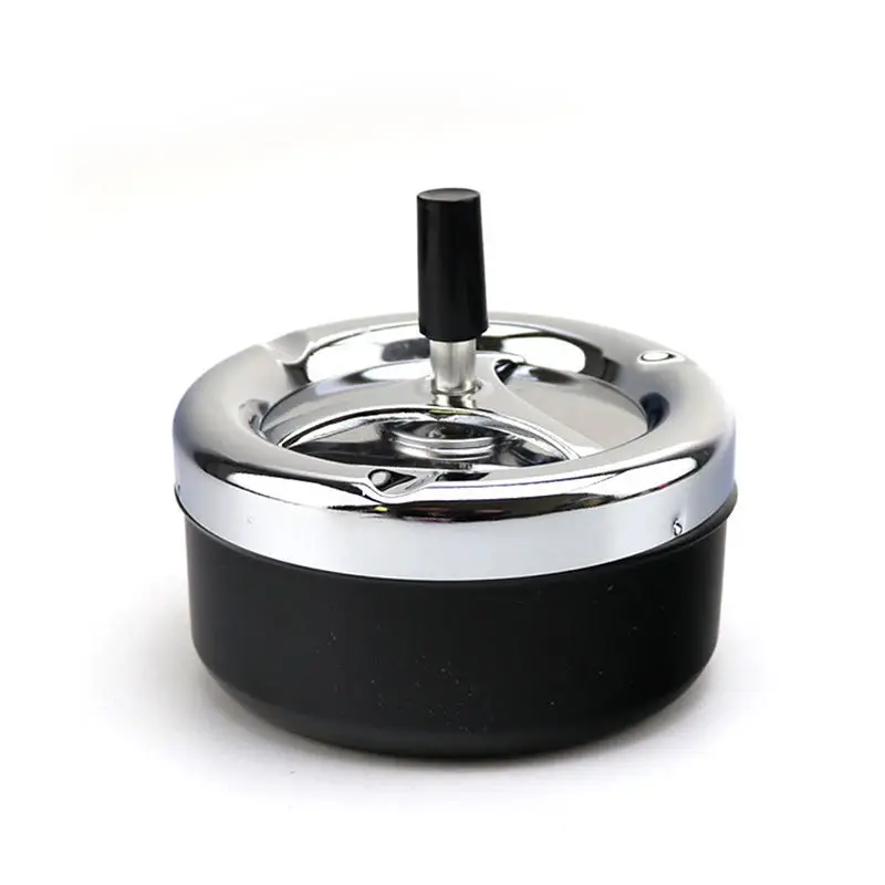 Classic Push Down Lid Ashtray Smokeless, High Quality Metal Body in