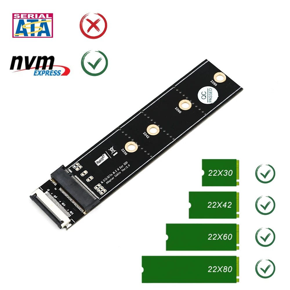M.2 for NGFF Key M to Key A+E Extension Cable Adapter Card For 2230/2242/2260/2280 Laptop SSD Adapter ssd adapter card m.2 to pcie adapter m.2 expansion card pcie usb adapter card
