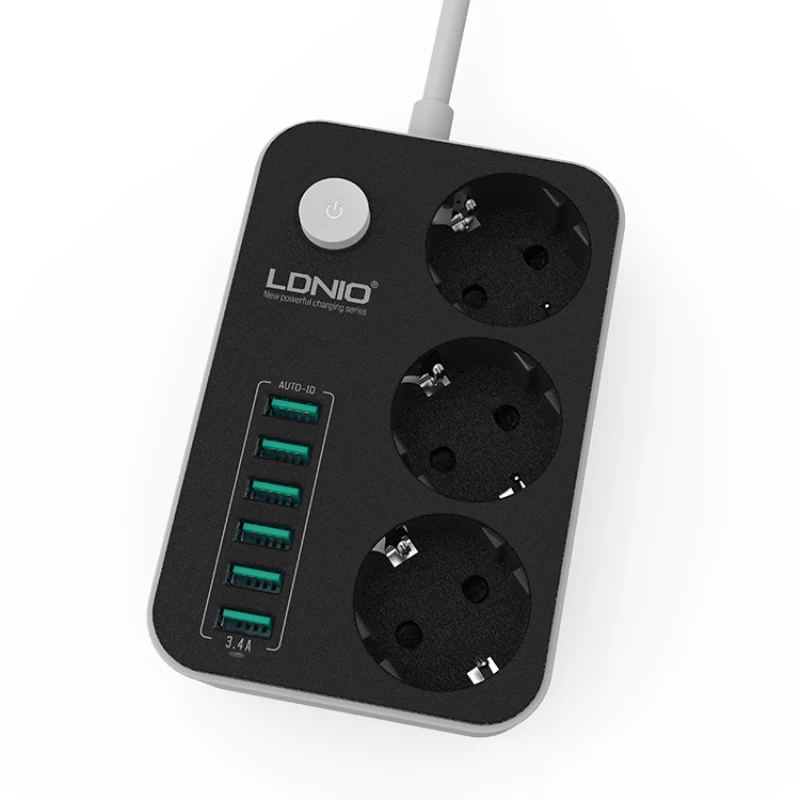 

Network filter 3-Outlet Surge Protector Power Strip with USB Charging 6 Ports 5.4A/27W, 5Ft Heavy Duty Extension Cord