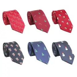 Для мужчин Рождество печати деловой шейный галстук жаккардовые Xmas Галстуки рубашка Декор