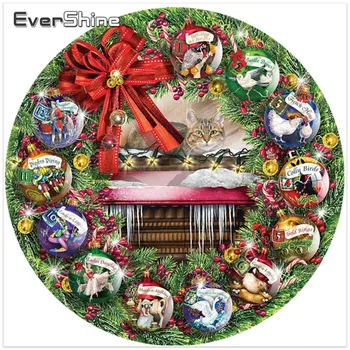 

EverShine Christmas Diamond Embroidery DIY Diamond Painting Full Square Drill Rhinestones Diamond Mosaic Scenery Holiday Decor
