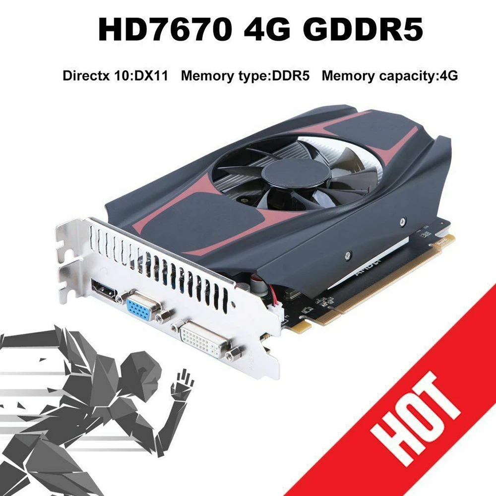 

HD7670 Graphics Card 600MHz 4G/128bit PCI-E Video Independent Graphics Card