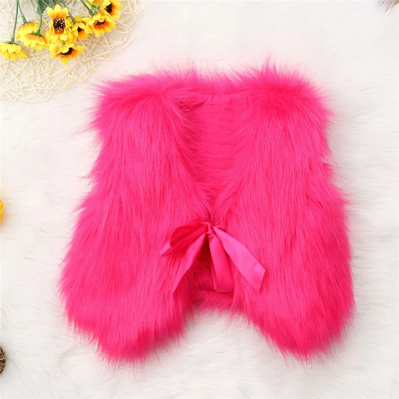 Autumn NEW Baby Girl Faux Fur Vest Waistcoat Kid Warm Winter Jacket Outwear Coat 6-12M 1-5Y