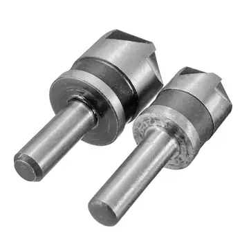 

2pcs 5 Flute Countersink Drill Woodworking Drill Bit set HSS 82 Degree Point Angle Chamfer Cutter