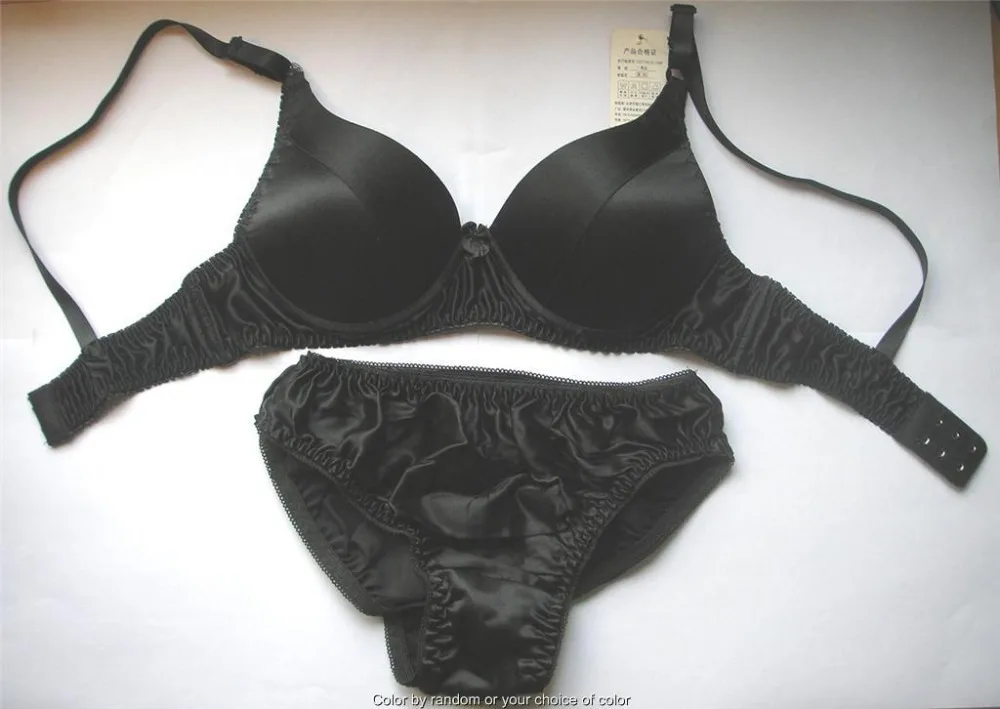 

A CUP 2 Pure Charmeuse 100% Silk Underwire Padded Bra Set Size 32A 34A 36A 38A