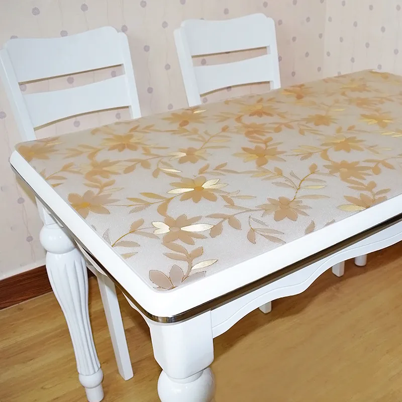 home kitchen crystal oil proof soft glass transparent Dining floral anti scald rectangular PVC mat placemat table cloth cover home kitchen crystal oil proof soft glass transparent Dining floral anti scald rectangular PVC mat placemat table cloth cover