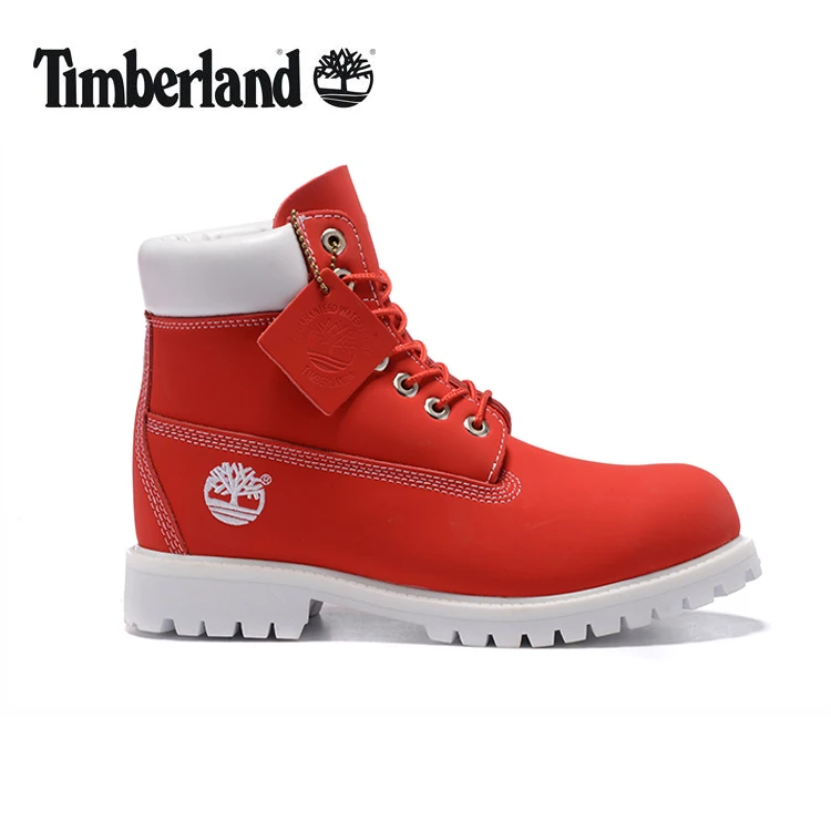 Классические мужские ботинки TIMBERLAND 10061 с красной вышивкой на весну/осень Модные