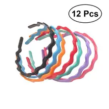 12 шт Пластиковые волнистые формы оголовье кривой обруч повязка для волос головные уборы аксессуары для волос(случайные цвета