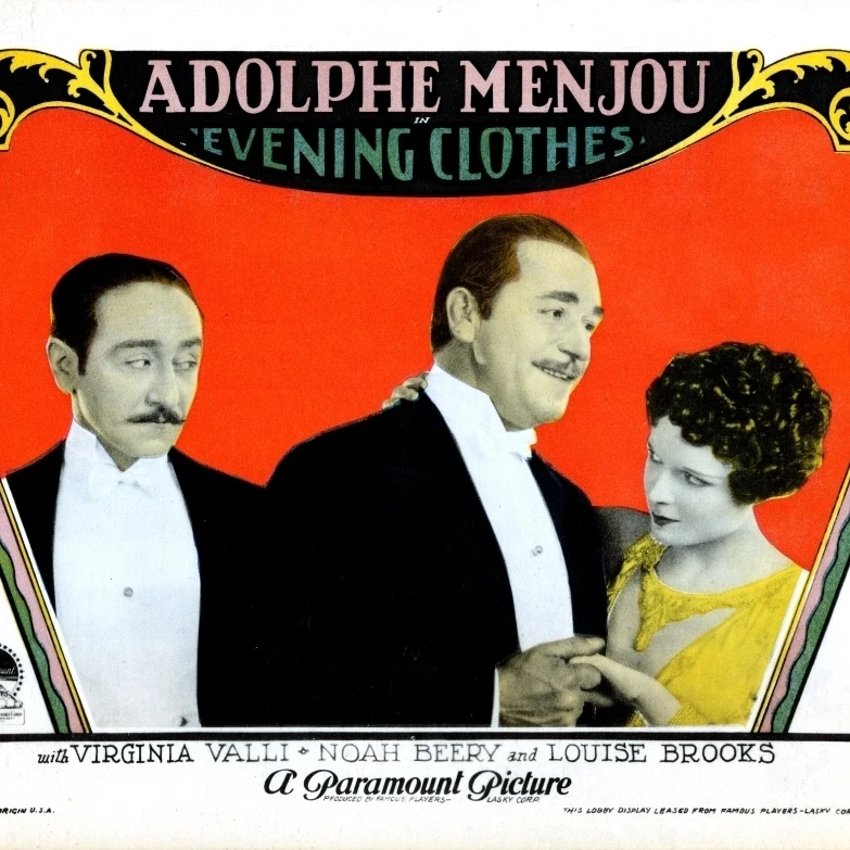 Вечерняя одежда Lobbycard слева: Adolphe Menjou Ноя Beery Louise Brooks 1927 фильм плакат Masterprint