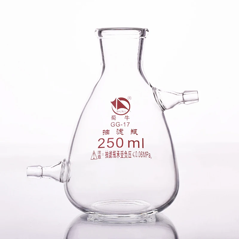 Filtering Flask With Upper And Bottom Side Tube,capacity 250ml,triangle
