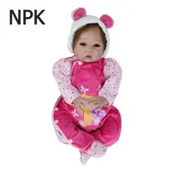 NPK 55 см Моделирование куклы игрушки Дети реалистичный винил Reborn Baby Doll игрушки реалистичные детские Slepping Playmate дети подарок на день рождения