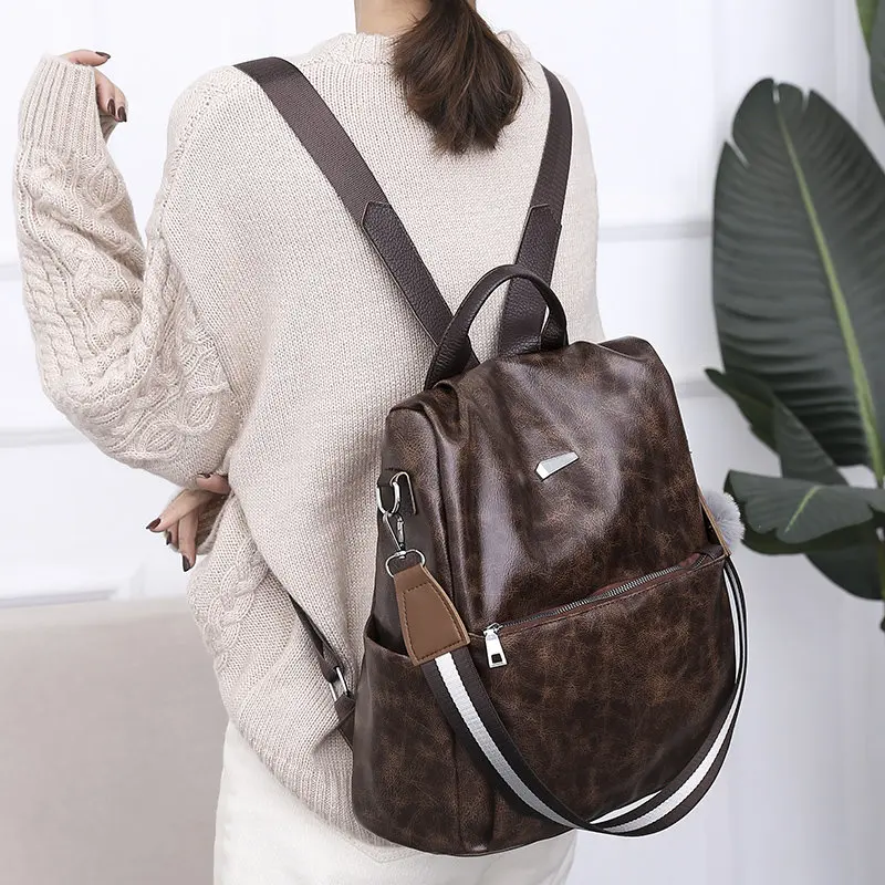 

School Bags for Teenager Girls High Quality PU Leather Travel Backpack Cover Women Backpack New Arrival Hot School Style BookBag