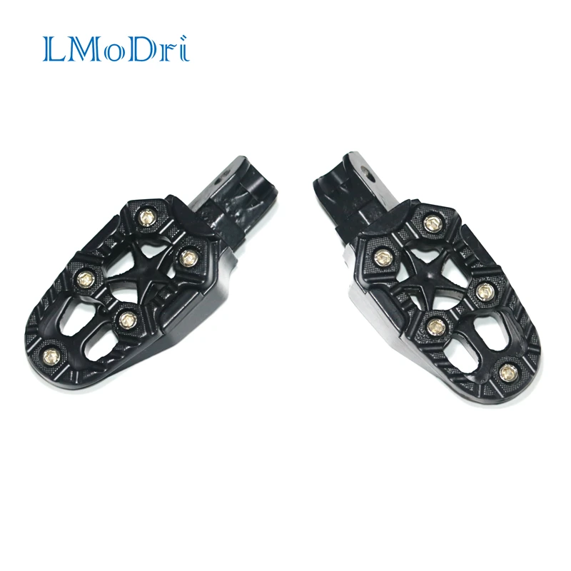 LMoDri Бесплатная доставка Подножка для мотоцикла внедорожный мотоцикл Motorcross подножки алюминиевые педали сплав модификация прохладный стиль - изображение
