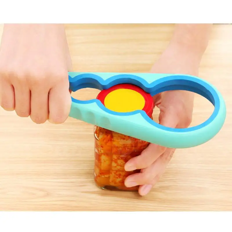 

4 In 1 Can Opener Gourd Shaped Multifunction Bottle Opener Screw Cap Jar Openers Bottle Lid Grip Wrench Kitchen Gadget Tools