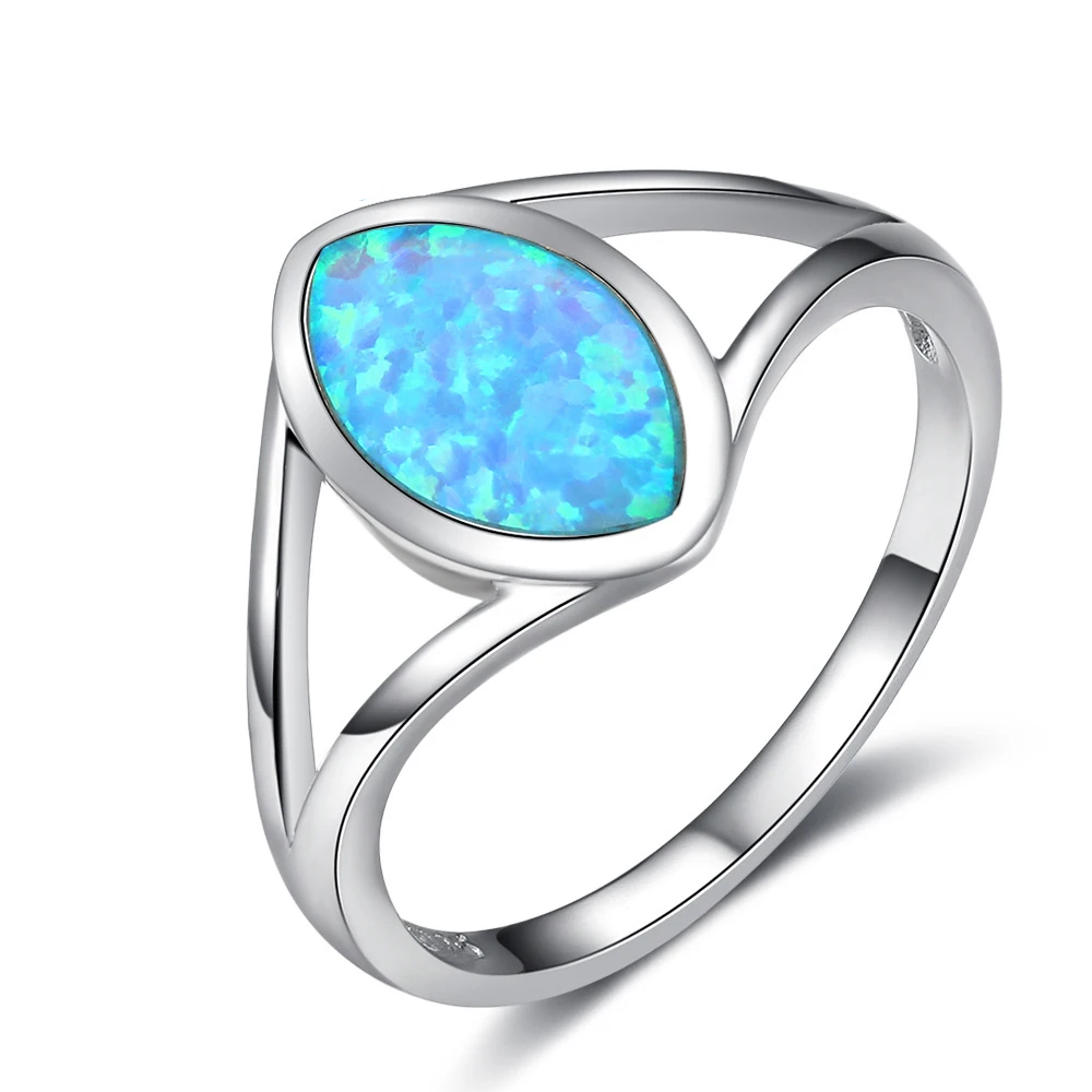 silver ring opal stone