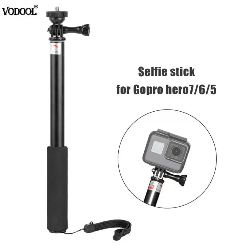 

Mini Extendable Aluminum Handheld Fold Self Selfie Stick Monopod w/Adapter for GoPro 7 6 5 Camera Self-portrait Monopod Holder