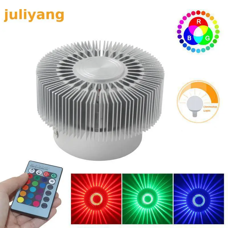 5 шт. 3 Вт светодиодный настенный светильник с AC85 265V подсолнуха RGB разноцветный