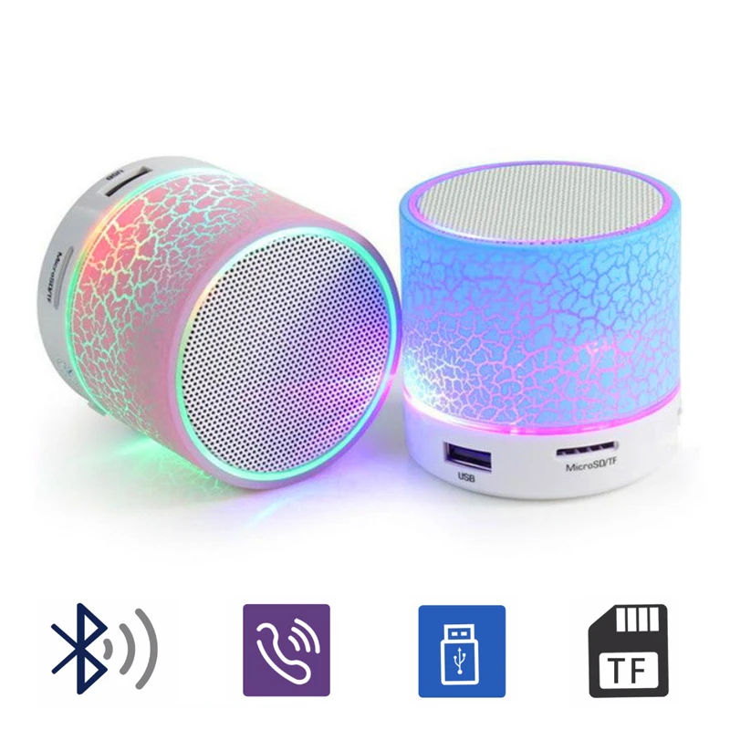 Портативный A9 Bluetooth колонки беспроводной громкоговоритель Crack LED TF сабвуфер mp3
