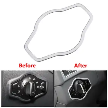 

Chrome Headlight Foglight Fog Head Light Lamp Control Button Switch Cover Cap Sticker Trim For Audi A4 S4 A5 S5 Q5 B8 2007-2015