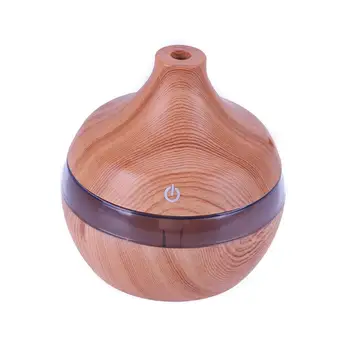 

USB 300ml Car Aroma Humidifier Purifier Wood Grain Ultrasonic 7 Color LED Air Essential Oil Diffuser With Chroming Top E5M1