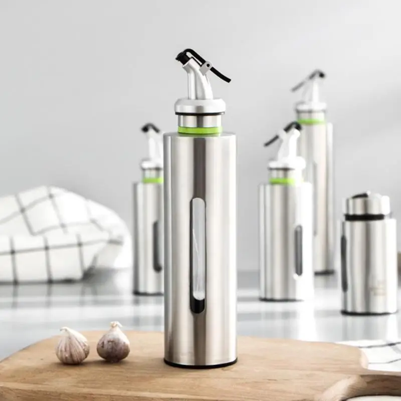 

150/250ML Kitchen Oil Bottle Stainless Steel Leak-proof Soy Sauce Vinegar Seasoning Storage Dispenser Kitchen Supplies