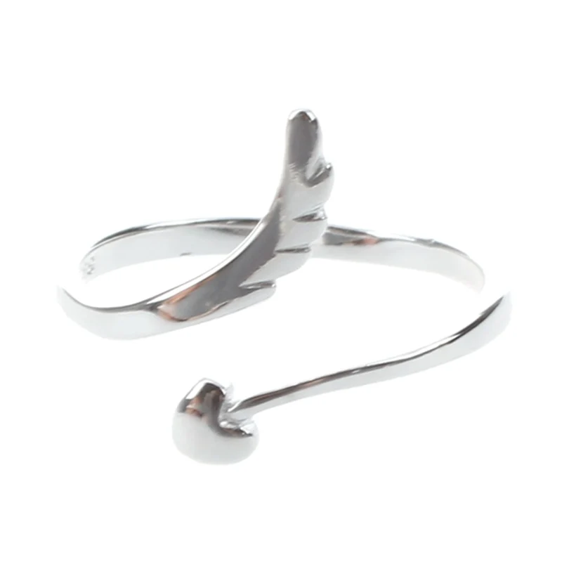 

Pretty Adjustable Size Silver Plated Ring Fashion elegant Angel Wing Rings Jewelry for women and girls