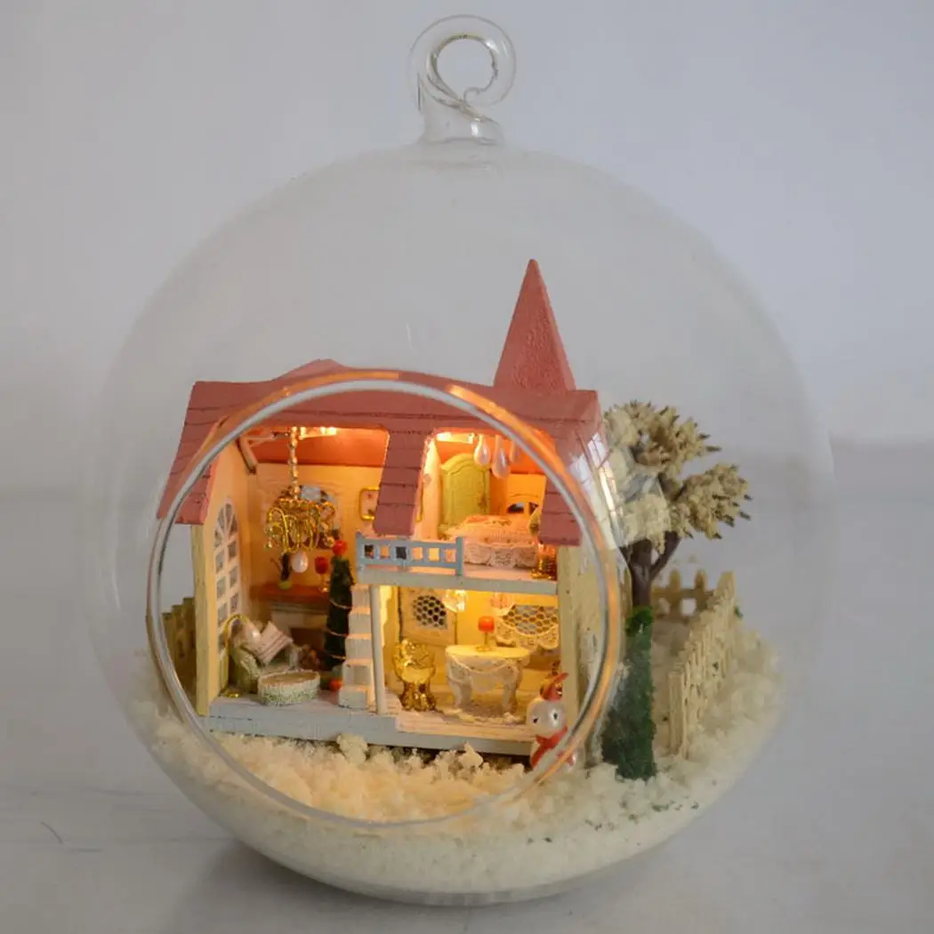 DIY Doll House Wooden doll Houses Miniature Hand-assembled Wooden DIY Doll House