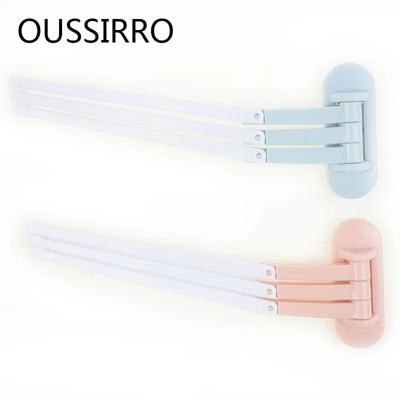 

Three-layer Multifunctional Adjustable Adhesive Towel Storage Rack Plastic Kitchen Hanging Rag Towel Rail Bathroom Accessories