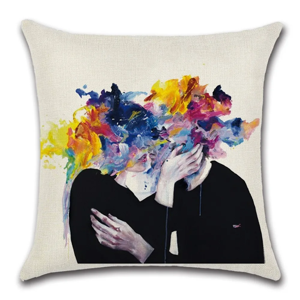 

Love Cushion Cover Valentine Day Sofa Chair Waist Pillow Cover 17x17 Inches Pillowcase Home Textile XWBE