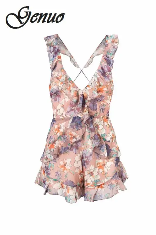2019 Floral Print Halter Playsuit Women Sexy Summer Beach Boho Short Rompers Party Jumpsuits Overall 2019 Floral Print Halter Playsuit Women Sexy Summer Beach Boho Short Rompers Party Jumpsuits Overall