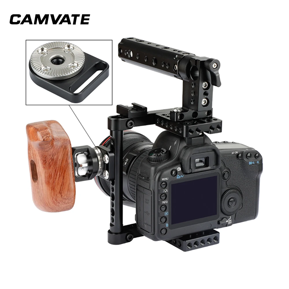 Кронштейн для камеры CAMVATE Standard M6 Female ARRI Rosette с деревянной ручкой шарнирным рычагом