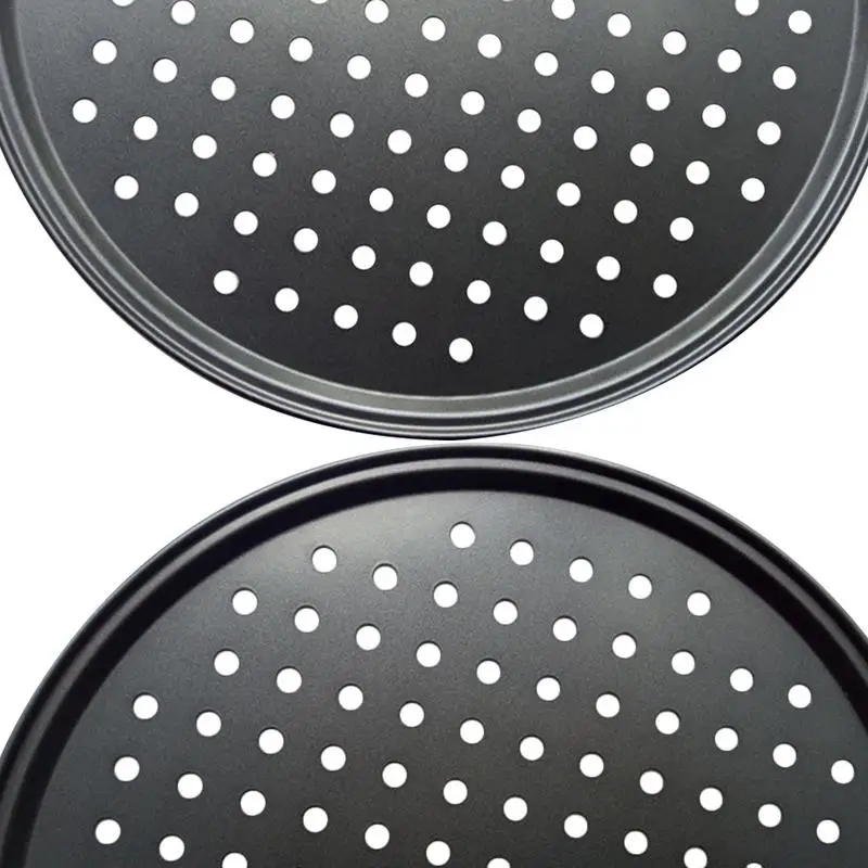 2PCS Baking Utensil 12-inch User-friendly Pizza Baking Pan Non-stick Cooking Dishes 2PCS Baking Utensil 12-inch User-friendly Pizza Baking Pan Non-stick Cooking Dishes