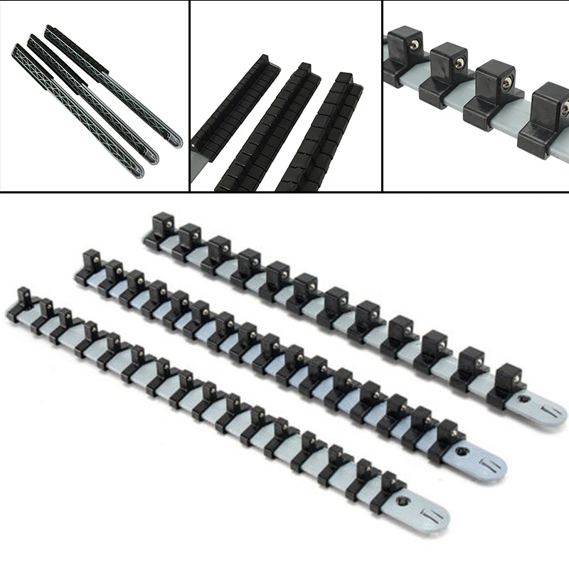 Ullman 6-Piece Socket Rack Set – Organizer Rails For Metric & SAE Sockets (1/4, 3/8, 1/2)
