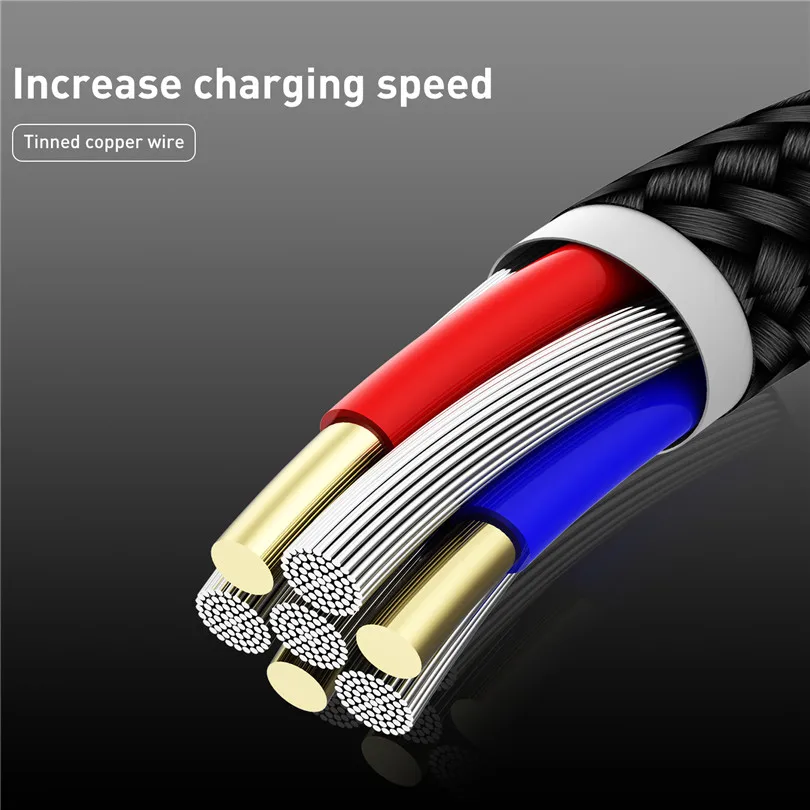 USLION 1 м светодиодный магнитный кабель usb type C кабель для iPhone Xs Max XR 8 7 6 Магнитный зарядный Micro USB кабель зарядный провод шнур USB C