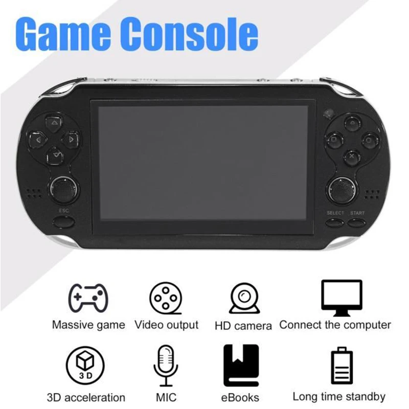 

New Handheld Game Console 8GB Memory 32 Bit portable video game built-in 1000 free games for PSP Game Console Support TV Out Put