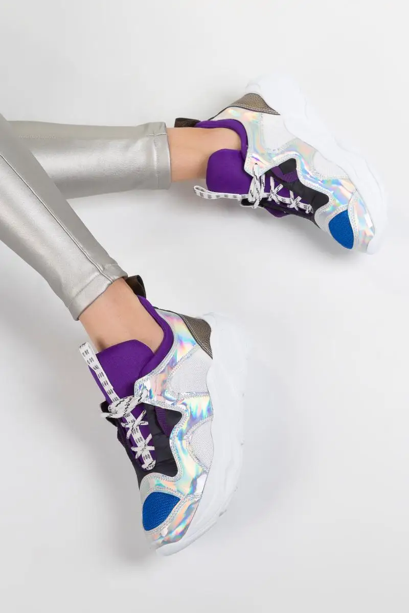 neon purple sneakers