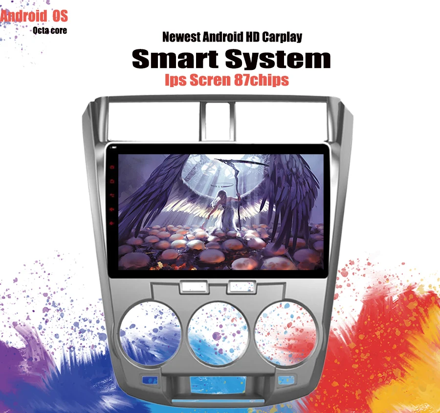 Excellent 10.1 inch Android 9.1 Car GPS Navigation For Honda City 2008-2014 Support Stereo Audio Radio Video Bluetooth DSP carplay System 5