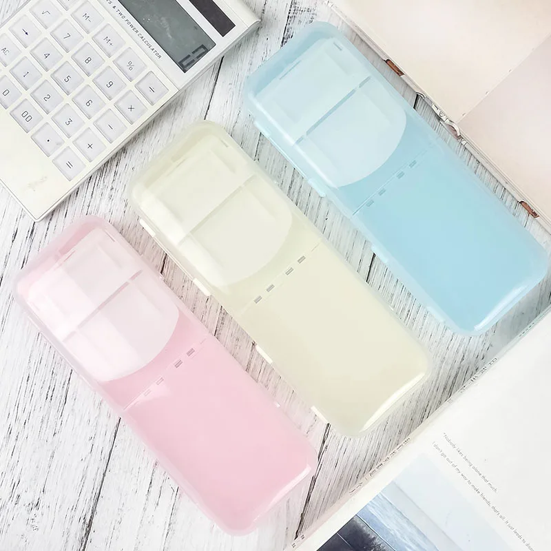 

1pc Macaron Color Foldable Design Pencil Case Multi Function Pen Holder Cute Pencilbox Office Supplies Student Stationery