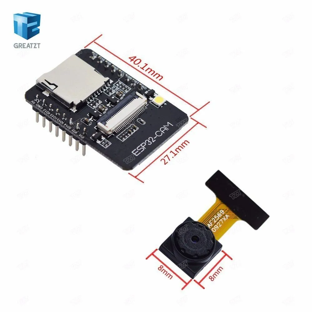 

ESP32-CAM WiFi + Bluetooth Module Camera Module Development Board ESP32 with Camera Module OV2640 2MP For Arduino
