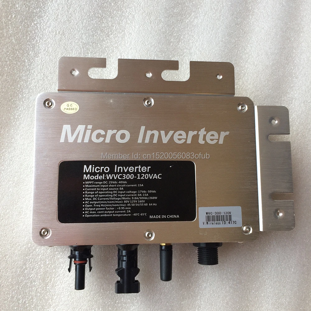 

WVC300 Micro Grid Tied Inverter MPPT Pure sine Wave Inverter Input DC22V-50V,Output AC110/230V,50/60HZ with Waterproof IP65
