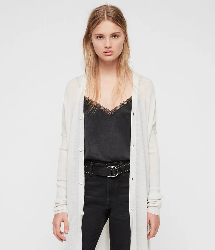 YUNINYOYO a longline silhouette with button up side splits women Cardigan with pure merino wool Single breasted spring autumn YUNINYOYO a longline silhouette with button up side splits women Cardigan with pure merino wool Single breasted spring autumn
